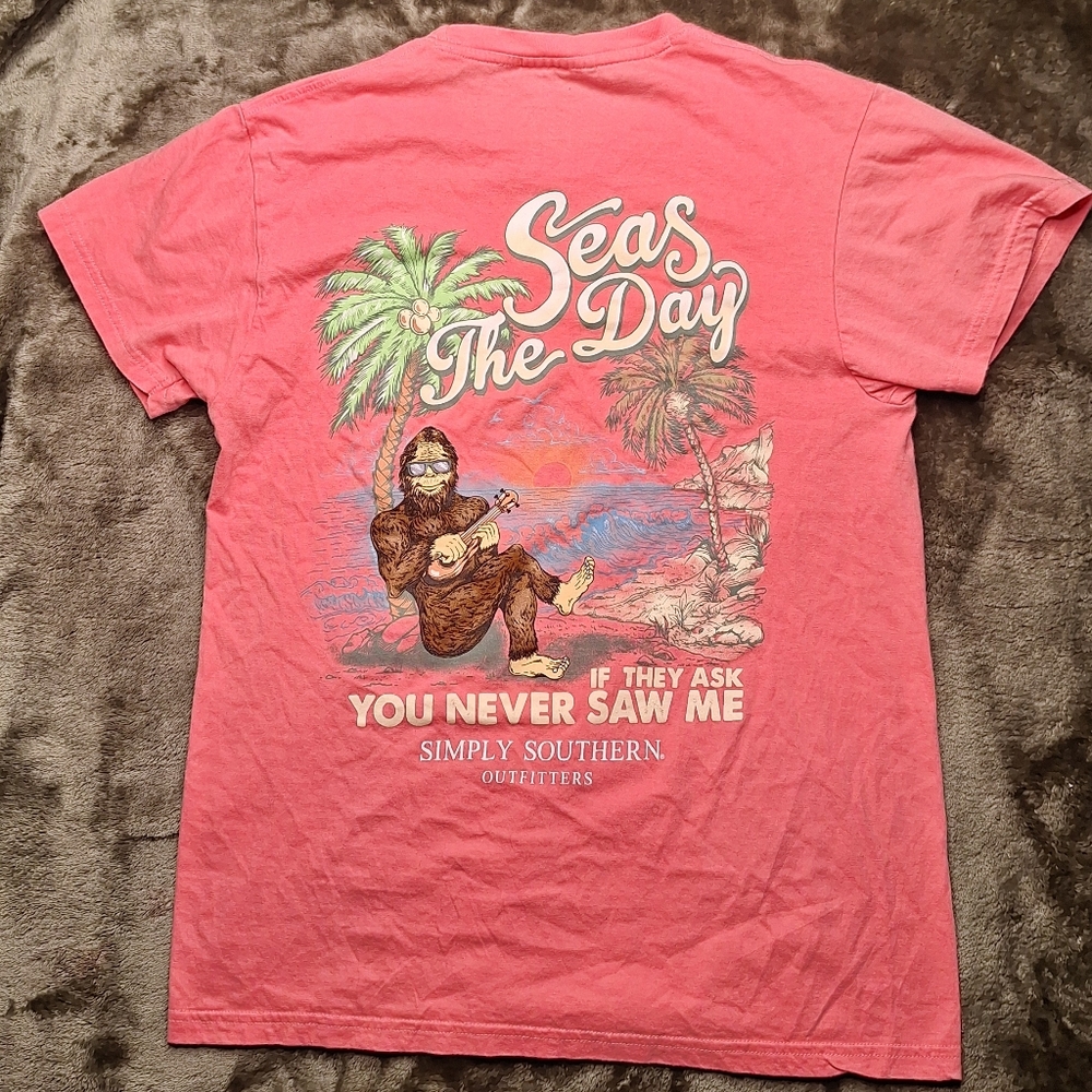 Simply Southern Seas The Day‎ T Shirt Tee Size Small Used
